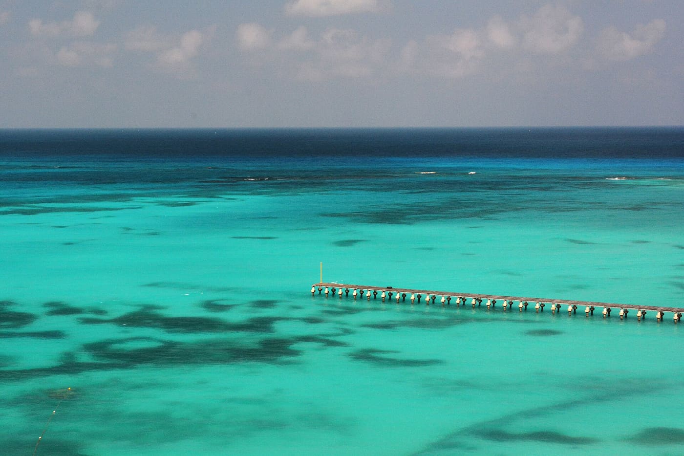 Turquoise Caribbean water off Cancun, Mexico