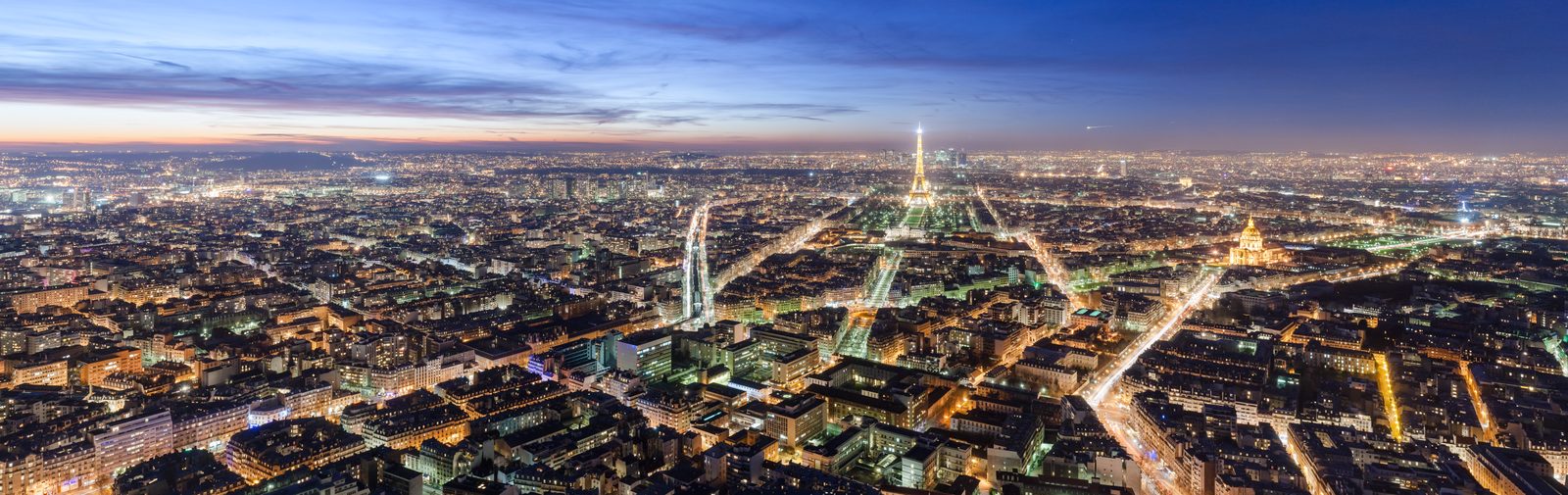 Evening skyline of Paris with the Eiffel Tower, a European capital