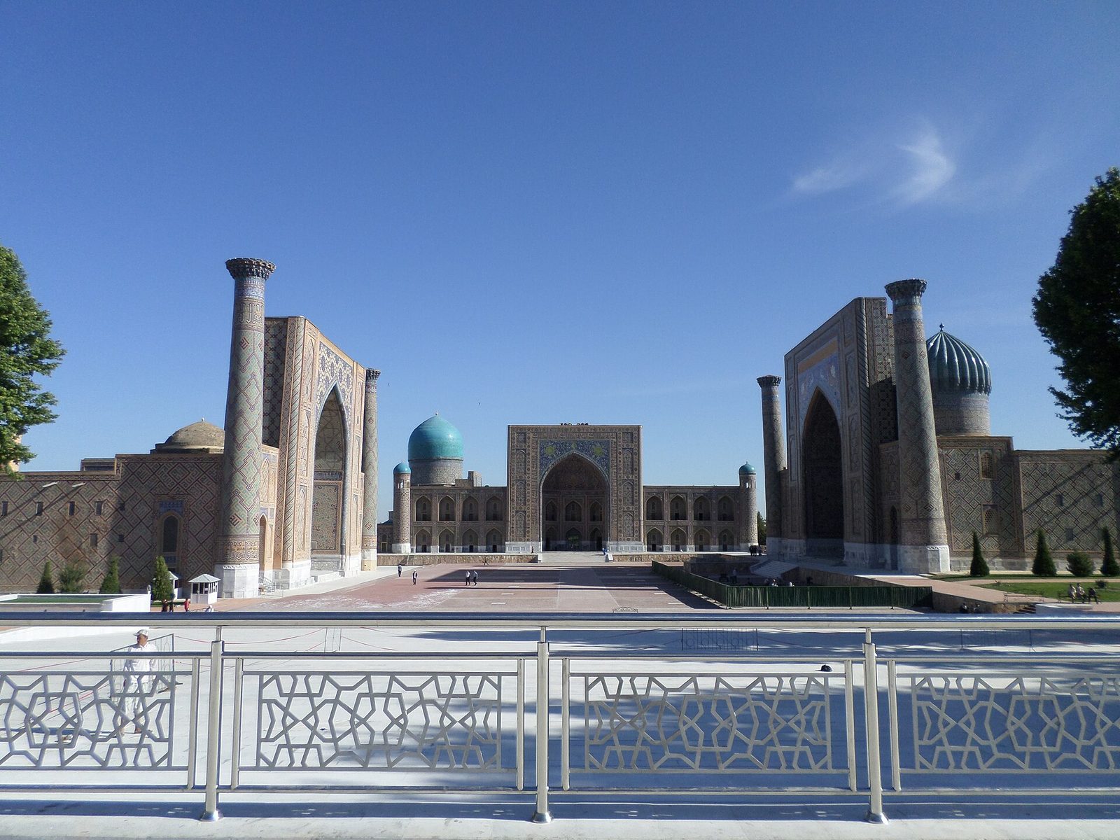 The Registan with its three madrasahs in Samarkand, Uzbekistan, host of the 2026 Chess Olympiad